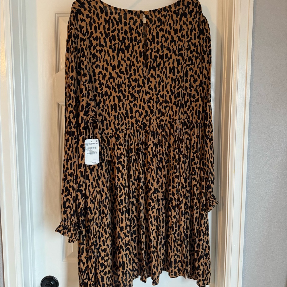 Nordstrom Leopard Print Long Sleeve Dress - Picture 3 of 9